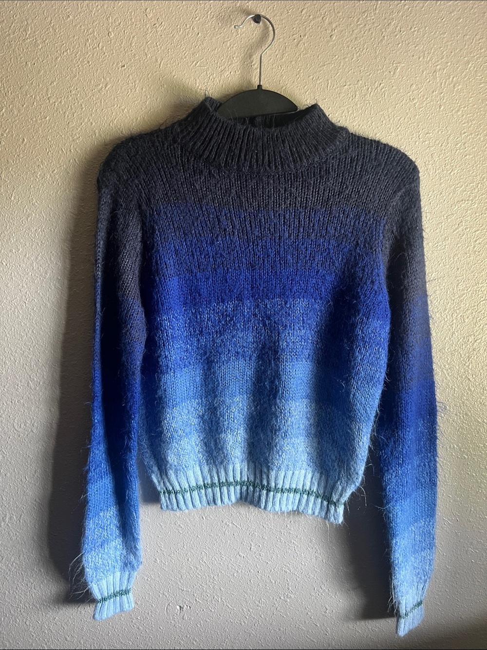 American Eagle Outfitters Blue Ombre Mock Neck Sweater